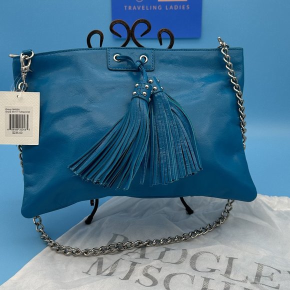Badgley Mischka Handbags - 462. NWT Badgley Mischka Teal Tassel Shoulder Bag with Wristlet